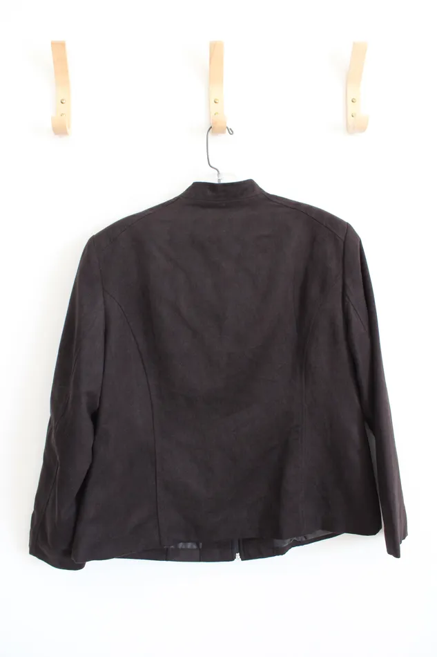 Rings Alia Alia Black Suede Full Zip Jacket 14 Petite