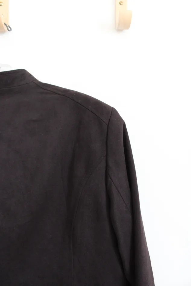 Rings Alia Alia Black Suede Full Zip Jacket 14 Petite