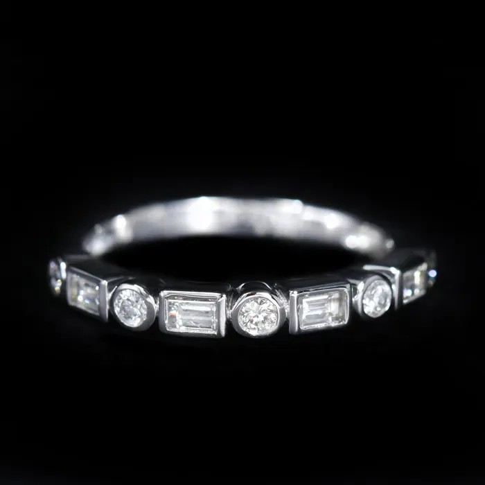 Rings BR Designs 14K White Gold 048 CTW Diamond Band
