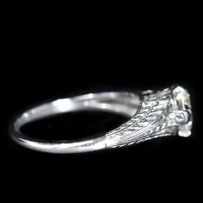 Rings Bluestone Trading Company Inc Art Deco 118 Carat Old European Cut Diamond Engagement Ring