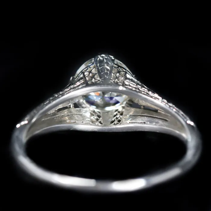 Rings Bluestone Trading Company Inc Art Deco 118 Carat Old European Cut Diamond Engagement Ring