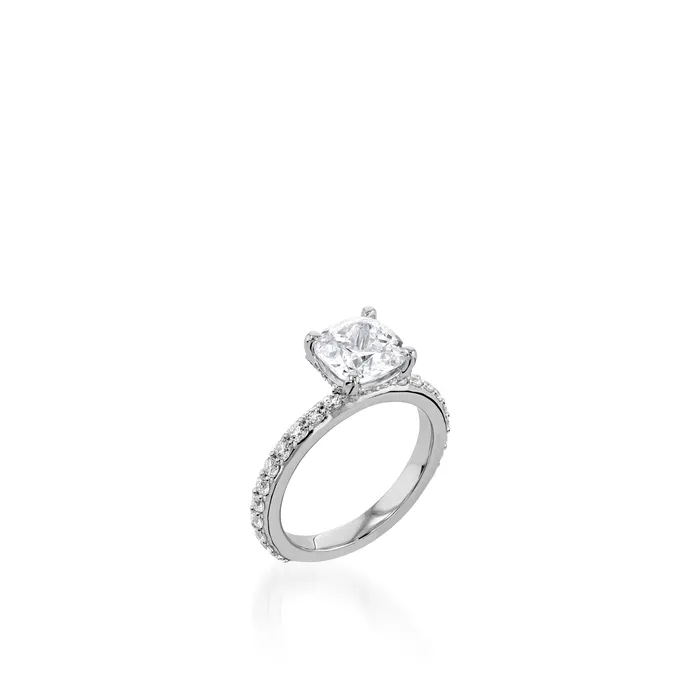 Rings Duchess Cushion White Gold Engagement Ring John Atencio
