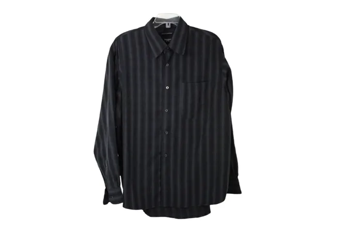 Rings Haggar Haggar Luxury Microfiber Black Gray Shirt XL