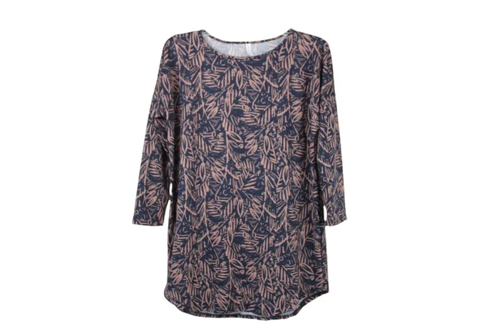 Rings Honey Lace Honey Lace Blue Brown Patterned Top L