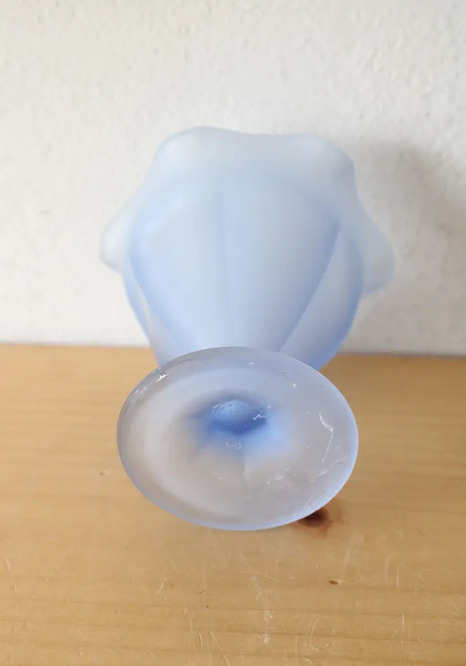 Rings Indiana Glass Frosted Blue Sundae Dish Jubilee Thrift