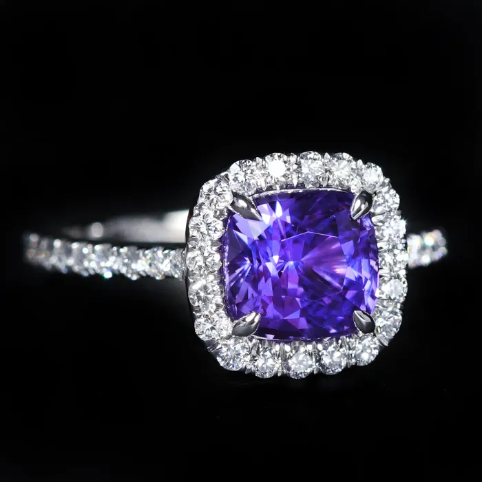 Rings JS Simmons Diamond Consultants 18K White Gold GIA 243 Carat Purple Sapphire and Diamond Ring Rings JS Simmons Diamond Consultants 18K White Gold GIA 243 Carat Purple Sapphire and Diamond Ring