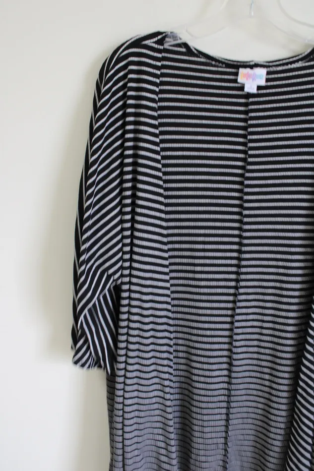 Rings LuLaRoe LuLaRoe Black White Rib Cardigan S