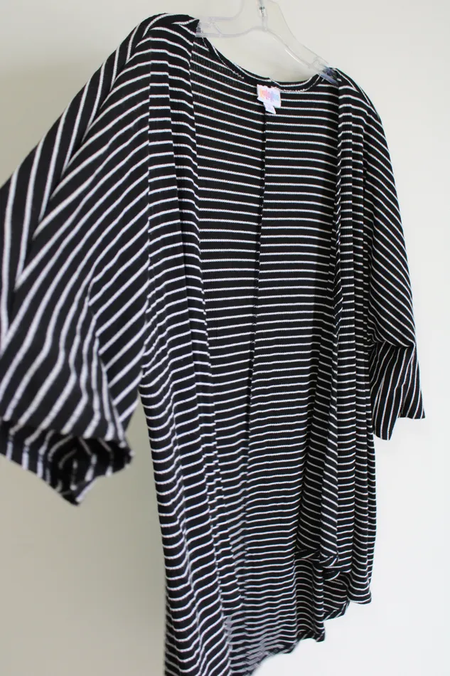 Rings LuLaRoe LuLaRoe Black White Rib Cardigan S