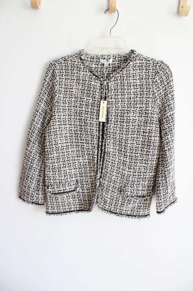 Rings NEA Max Studio Black White Tween Woven Jacket M Max Studio