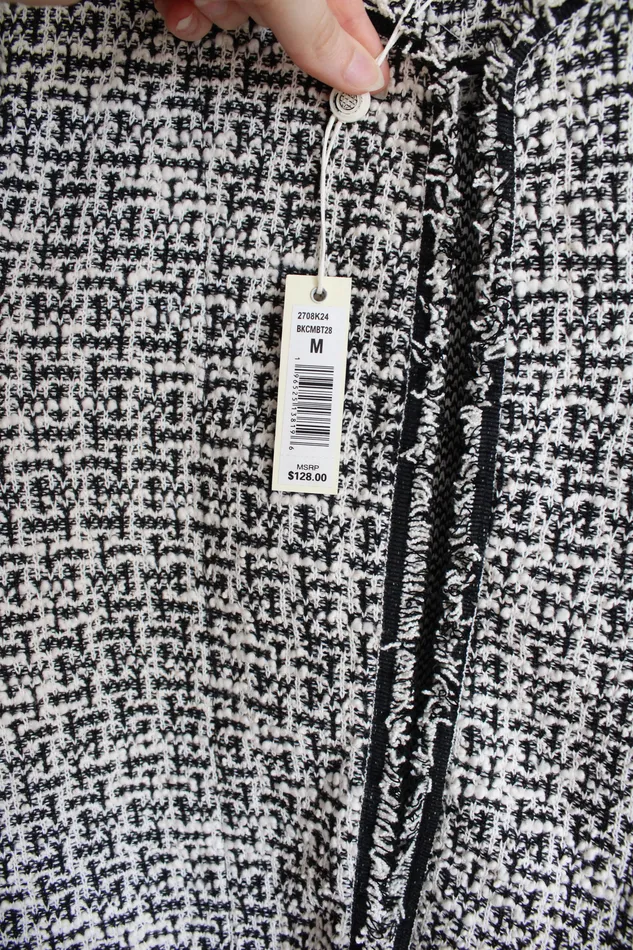 Rings NEA Max Studio Black White Tween Woven Jacket M Max Studio
