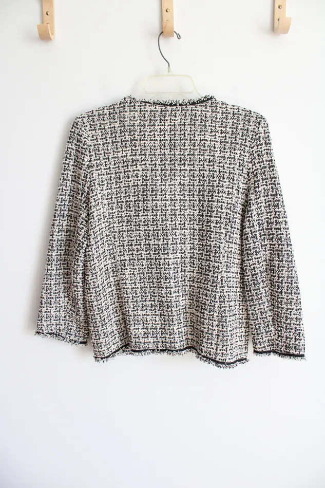 Rings NEA Max Studio Black White Tween Woven Jacket M Max Studio