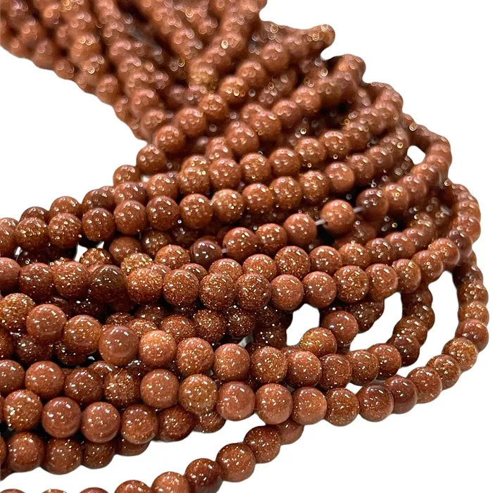 Rings Peppy Beads 4mm Gold Sandstone Round Gemstone Beads