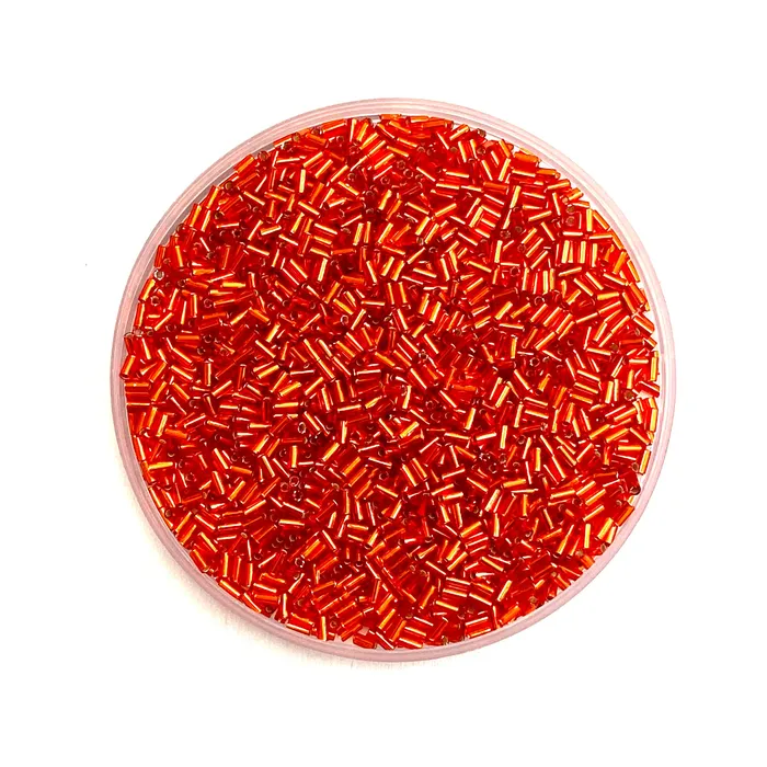 Rings Peppy Beads Miyuki Bugles size 3mm 0043 Silver Lined Red 10 grams Crystal bugles 3mm