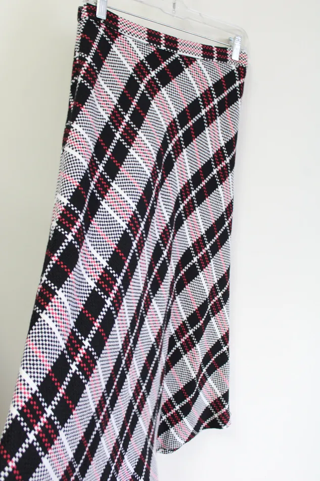 Rings Premise Premise Black White Pink Plaid Long Skirt 4