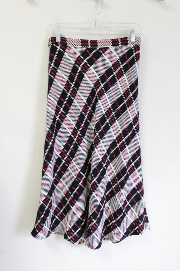 Rings Premise Premise Black White Pink Plaid Long Skirt 4