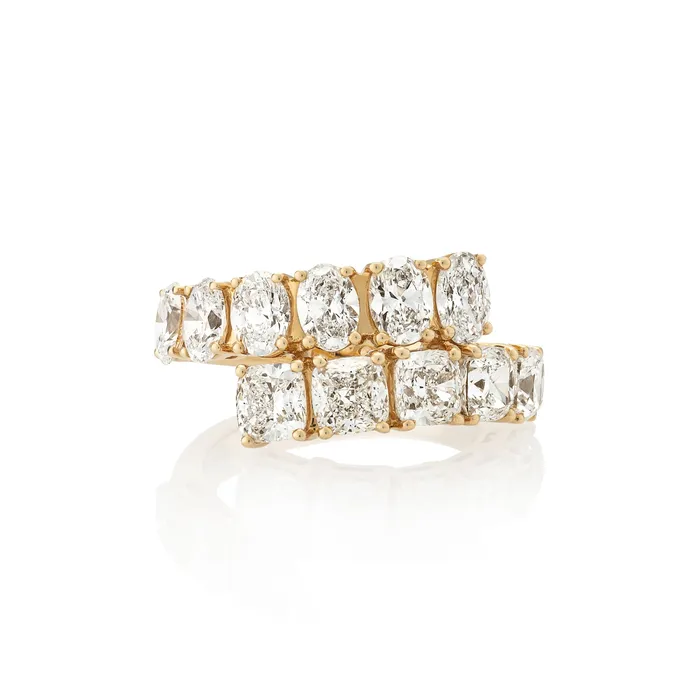 Rings RACHEL LYNN CHICAGO 18 Karat Yellow Gold Oval and Cushion Diamond Bypass Ring