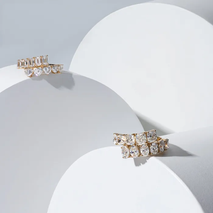 Rings RACHEL LYNN CHICAGO 18 Karat Yellow Gold Oval and Cushion Diamond Bypass Ring