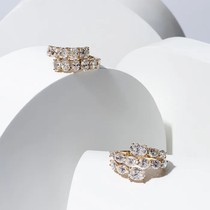 Rings RACHEL LYNN CHICAGO 18 Karat Yellow Gold Oval and Cushion Diamond Bypass Ring