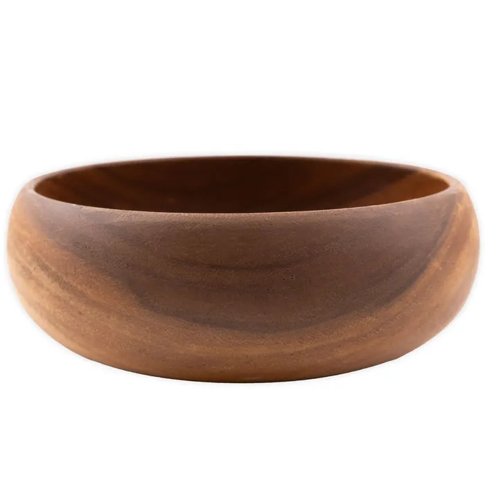 Round Acacia Wood Calabash Bowl ISLANDERGRP Rings