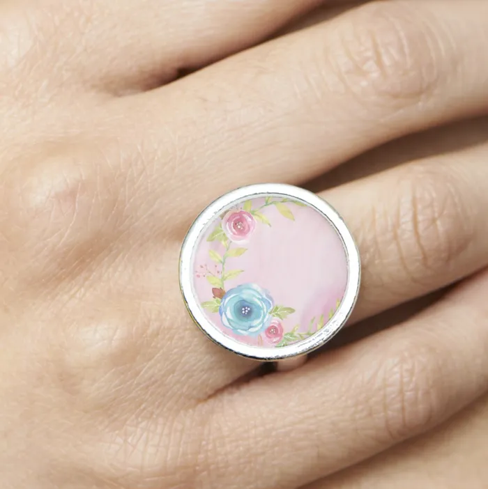 Silver Plated Ring Floral Poetry ZAZZLE Rings