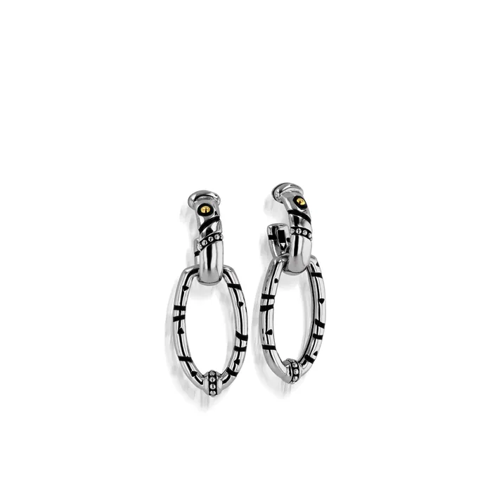 Solar Hoop Earrings with Oval Drops John Atencio Earrings