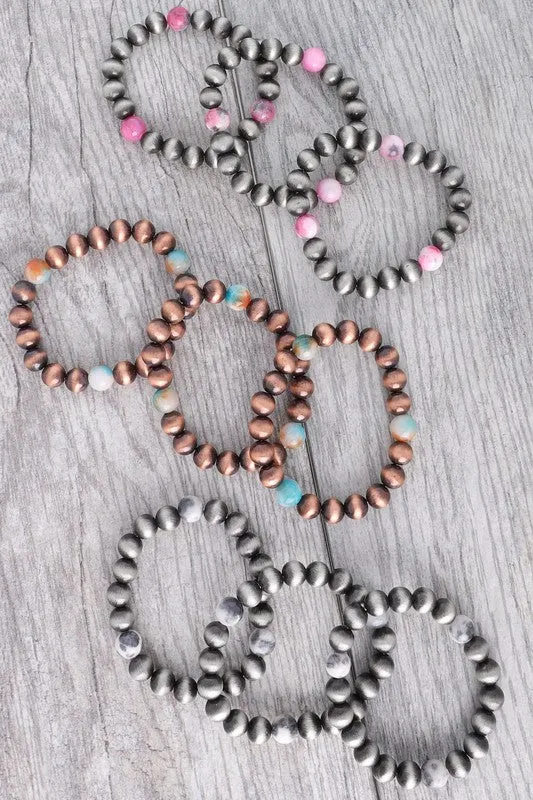 Something Special LA 3PIECE NAVAJO PEARL BEADED STACKABLE BRACELET SET PINK Bracelets Something Special LA 3PIECE NAVAJO PEARL BEADED STACKABLE BRACELET SET PINK Bracelets