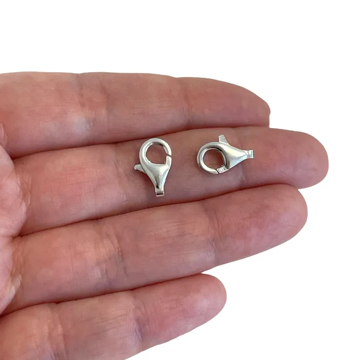 Sterling Silver Lobster Clasps 13x7mm 925 Sterling Silver Clasps 2 pcs in a pack Peppy Beads Rings Sterling Silver Lobster Clasps 13x7mm 925 Sterling Silver Clasps 2 pcs in a pack Peppy Beads Rings