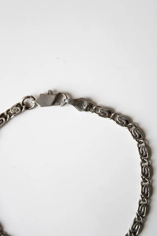 Sterling Silver Swirl Chain Breast Cancer Awareness Ribbon Bracelet Jubilee Thrift Bracelets