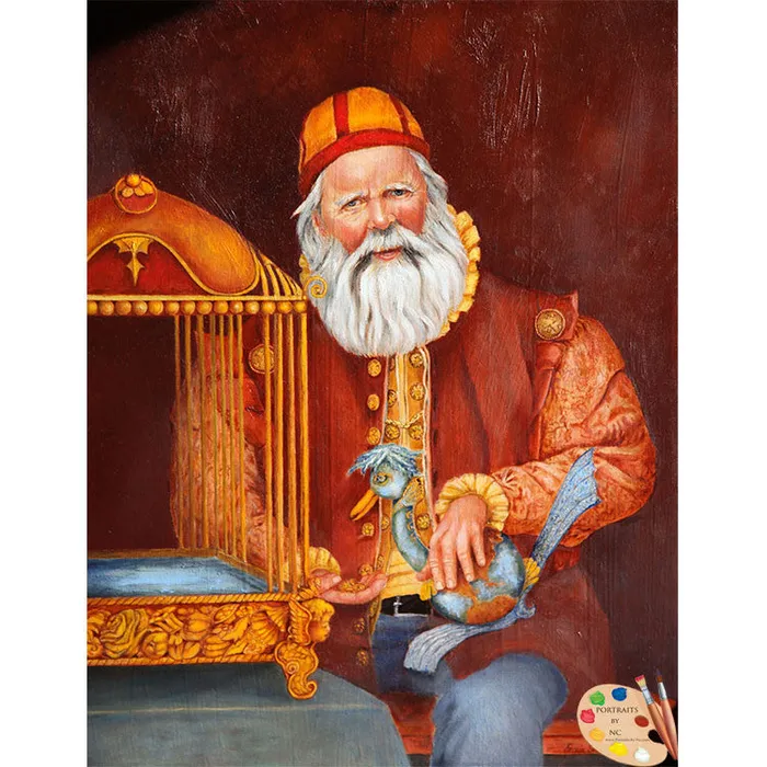 Stretched Canvas Print Santa Painting Opus Magnum Christmas Print Portraits by NC Earrings Stretched Canvas Print Santa Painting Opus Magnum Christmas Print Portraits by NC Earrings