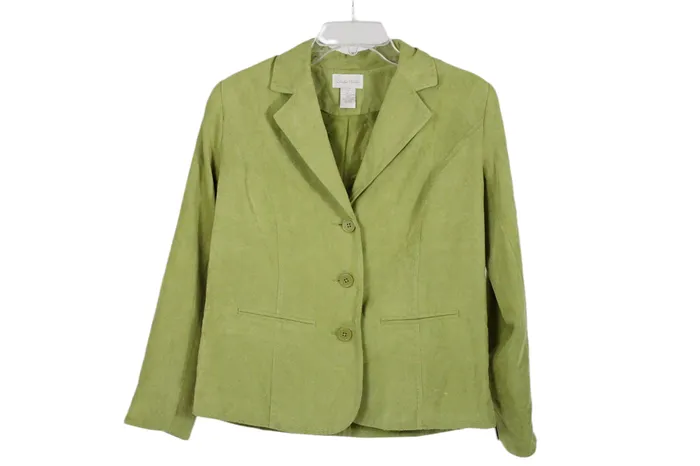 Studio Works Earrings Studio Works Sage Green Suede Blazer Jacket 8