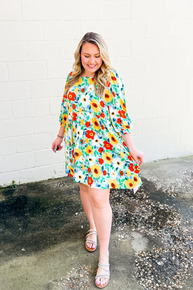 Take Me Out Floral Babydoll Dress Haptics Rings
