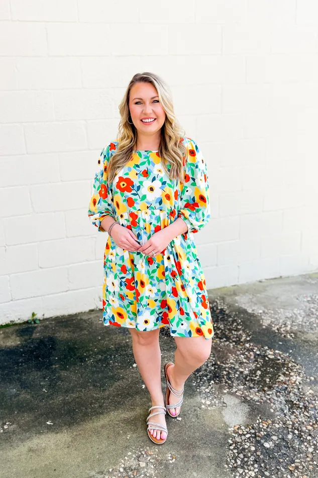 Take Me Out Floral Babydoll Dress Haptics Rings