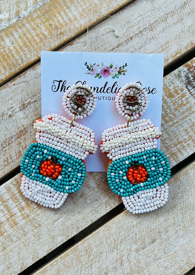 The Chandelier Rose Boutique Earrings PUMPKIN CUP BEADED EARRINGS