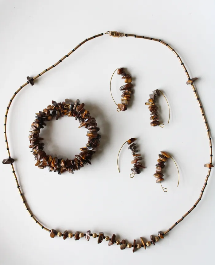 Tiger Eye Brown Puka Shell Necklace Bracelet Earring Set Jubilee Thrift Bracelets Tiger Eye Brown Puka Shell Necklace Bracelet Earring Set Jubilee Thrift Bracelets