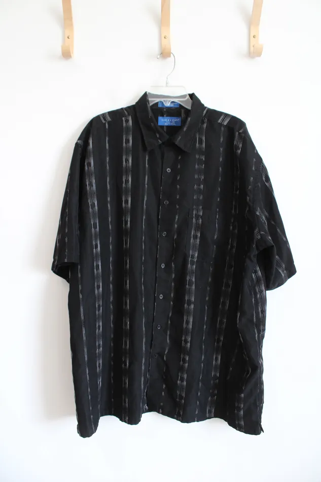 Towncraft Rings Towncraft Black White Patterned Button Down Short Sleeved Shirt 2XL Tall Towncraft Rings Towncraft Black White Patterned Button Down Short Sleeved Shirt 2XL Tall