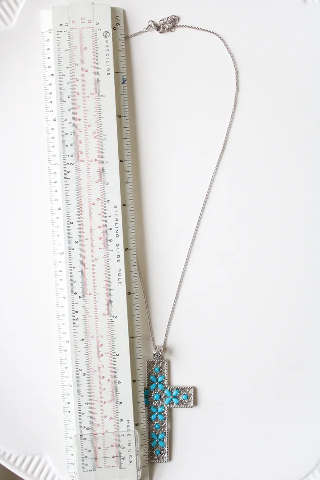 Turquoise Cross Pendant Necklace Jubilee Thrift Necklaces