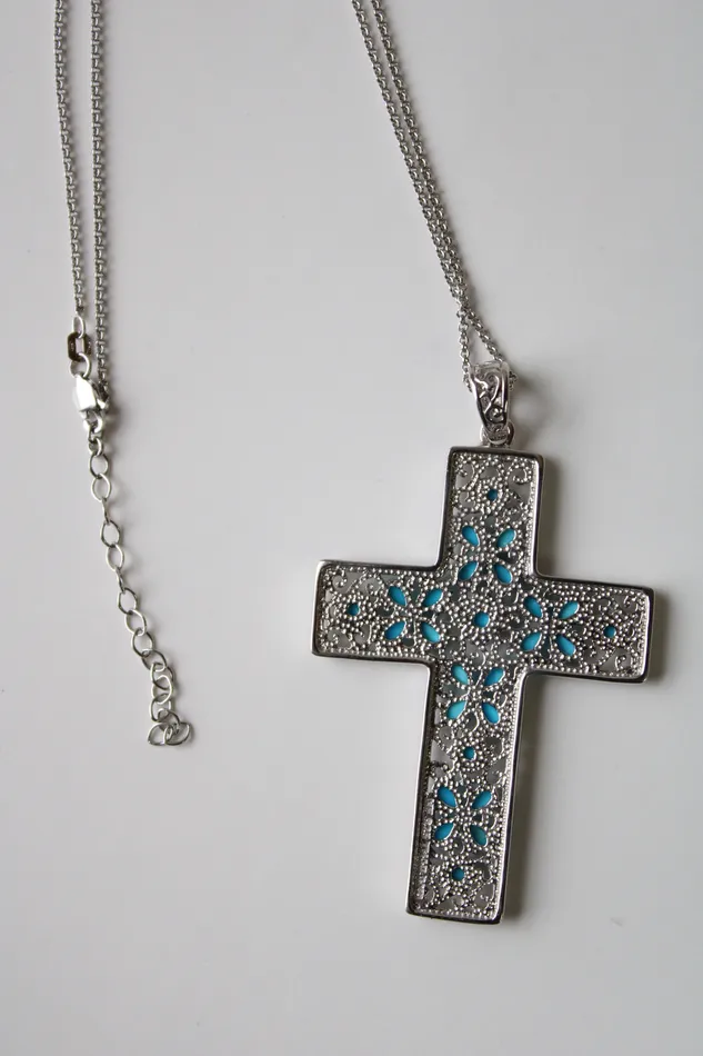 Turquoise Cross Pendant Necklace Jubilee Thrift Necklaces