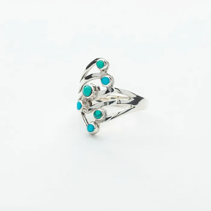 Turquoise MultiStone Statement Ring in Silver Tiger Mountain Rings