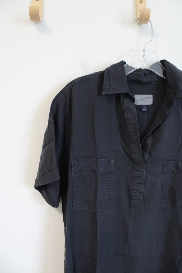 Universal Thread Dark Gray Shirt Dress M Universal Thread Earrings