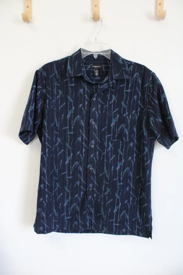 Van Heusen Rings Van Heusen Navy Blue Bamboo Print Shirt S