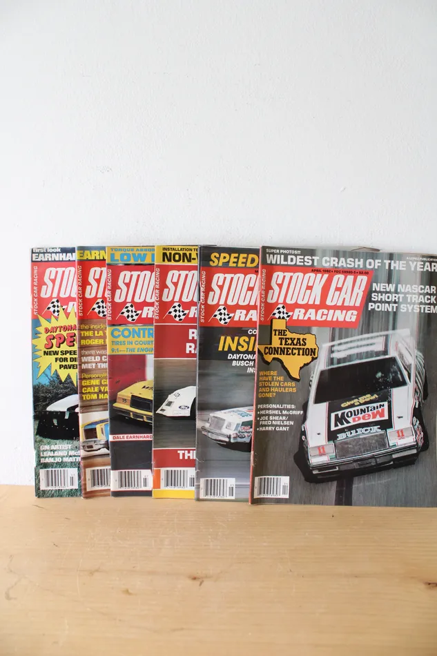 Vintage Stock Car Racing Magazines Lot Of 6 Jubilee Thrift Necklaces
