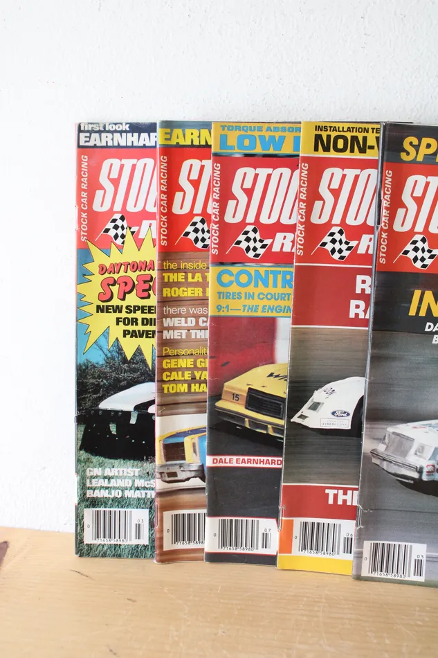 Vintage Stock Car Racing Magazines Lot Of 6 Jubilee Thrift Necklaces