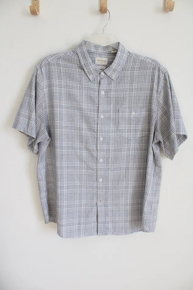 Weatherproof Rings Weatherproof Blue White Plaid Button Down Shirt XXL