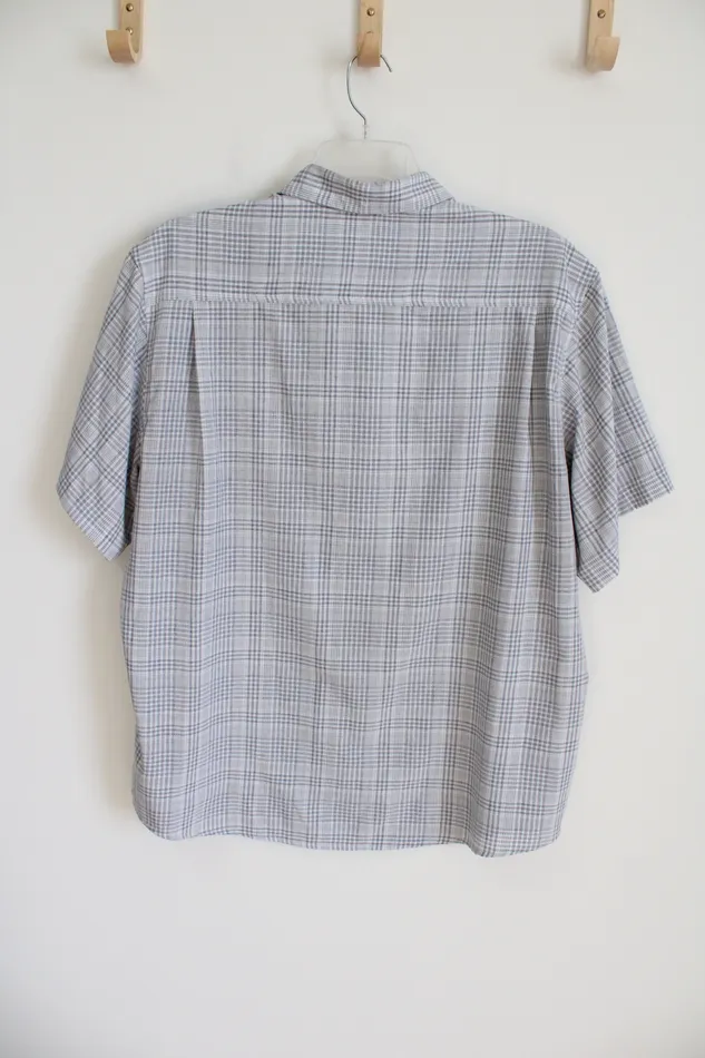 Weatherproof Rings Weatherproof Blue White Plaid Button Down Shirt XXL