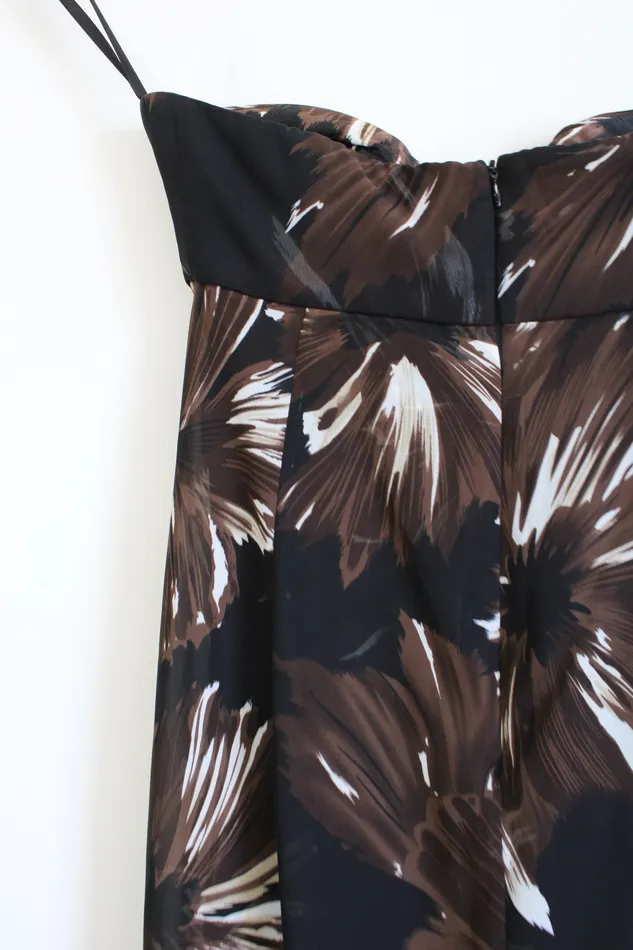 White House Black Market Rings White House Black Marktet Brown Floral Maxi Dress 0
