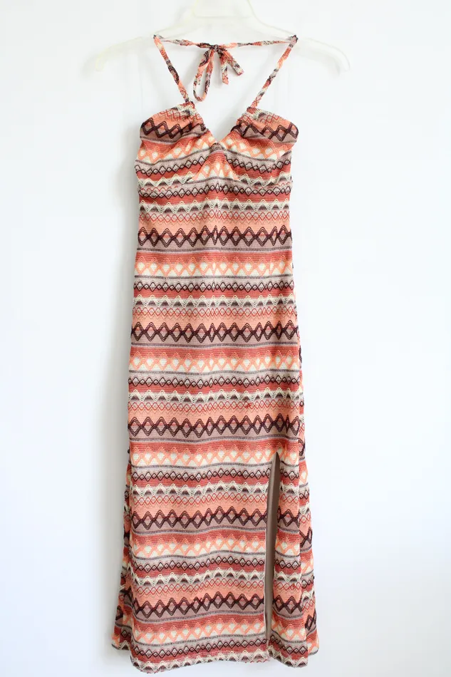 Wild Fable Earrings NEW Wild Fable Orange Brown Halter Neck Knit Striped Dress M Wild Fable Earrings NEW Wild Fable Orange Brown Halter Neck Knit Striped Dress M