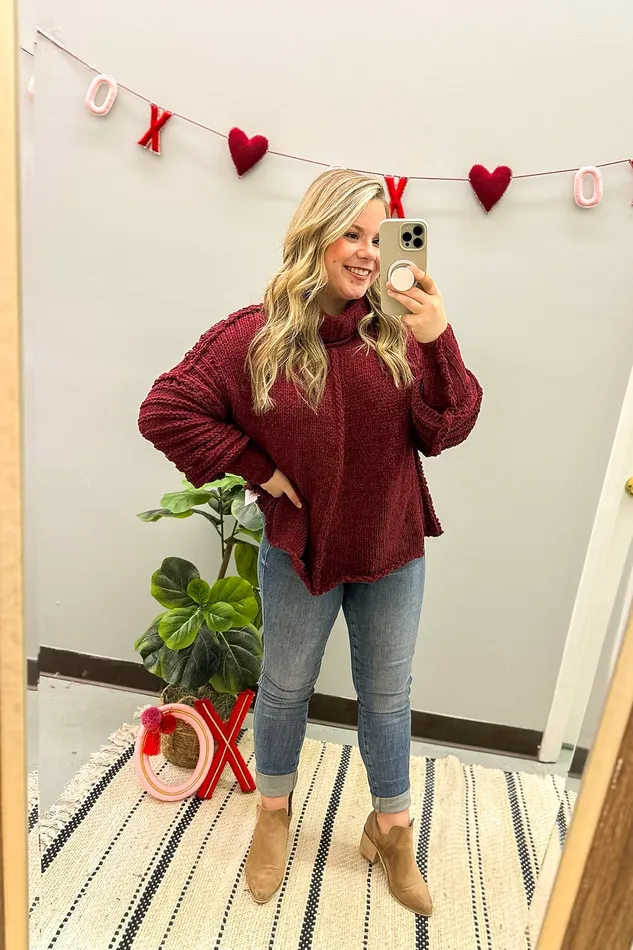 Wine and Dine Me Cowl Neck Sweater White Birch Necklaces