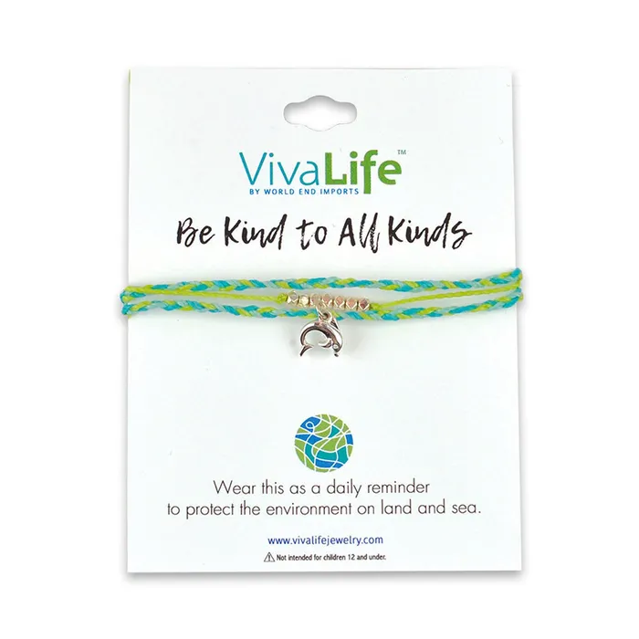 WORLDENDIMPORTS Bracelets VivaLife Be Kind to all Kinds Dolphin Charm Bracelet WORLDENDIMPORTS Bracelets VivaLife Be Kind to all Kinds Dolphin Charm Bracelet