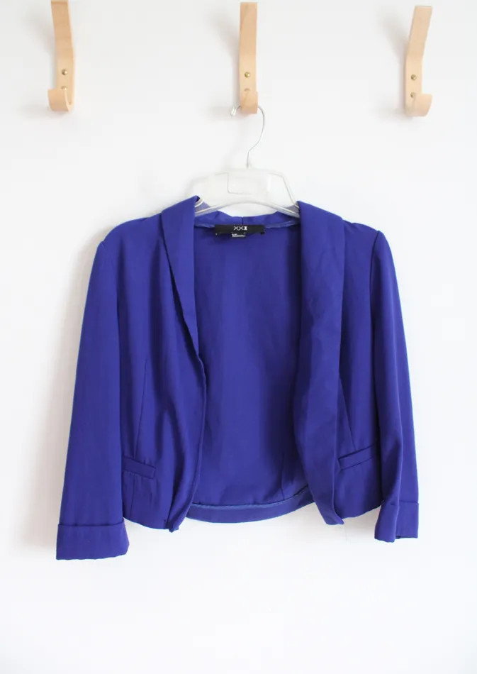 XXI Rings XXI Dark Blue Cropped Blazer S Petite