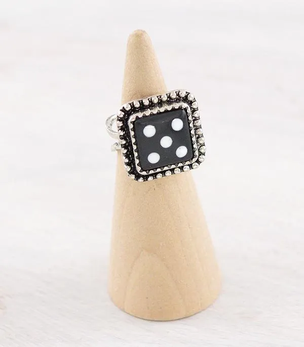 YKT Rings WESTERN BLACK DICE CUFF RING